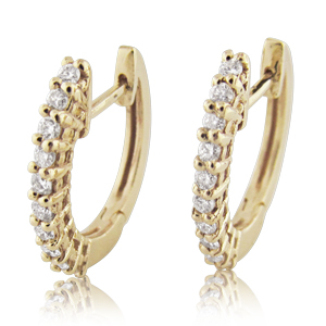 Diamond 0.20ctw Half-Eternity Huggie Hoop Earrings in 14k Gold