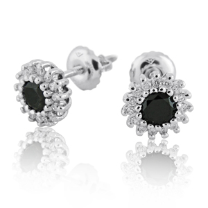 Diana Diamond Earrings -With Black Diamonds.