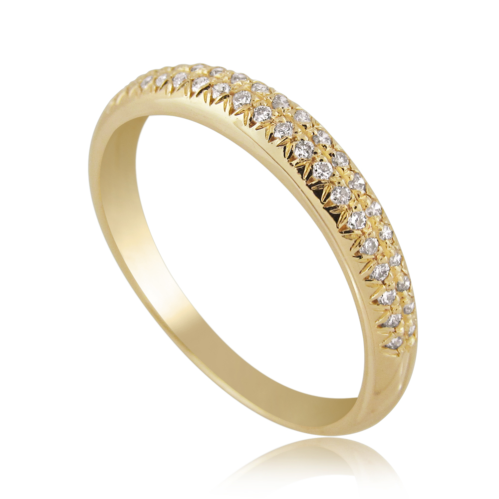 טבעת חצי נישואין משובצת 40 יהלומים
