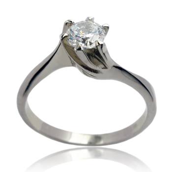 טבעת אירוסין טוויסט עם שיבוץ שש שיניים - במחיר הכי זול בארץ!