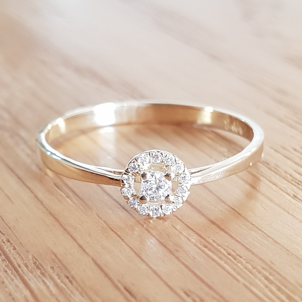 Diamond Petite Halo Engagement Ring in 14k Gold