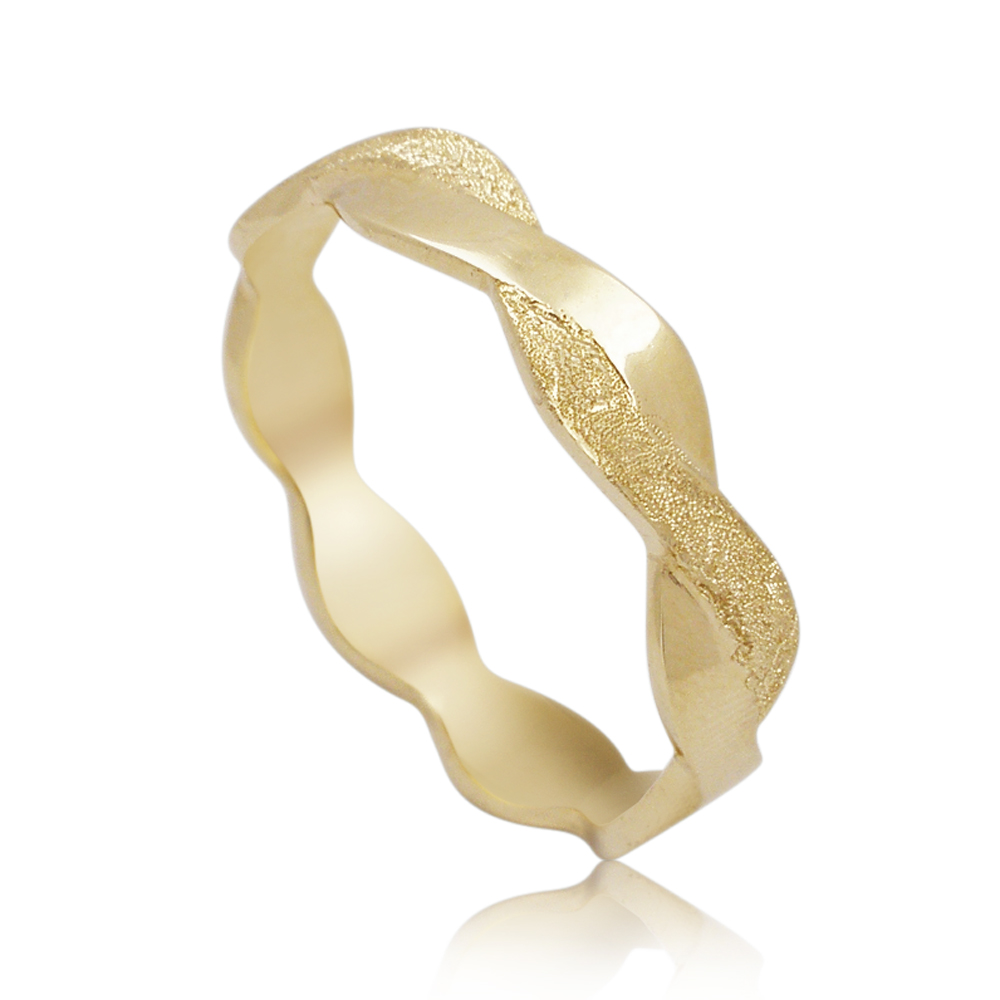 4mm Braided Shimmer & Shine Wedding Band in 14k Gold