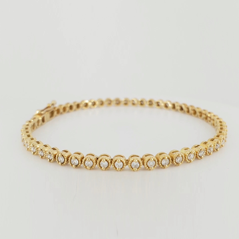 1.10ct Diamond, 14k Gold Tennis Bracelet