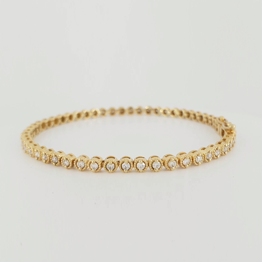 Additional image of 1.10ct Diamond, 14k Gold Tennis Bracelet