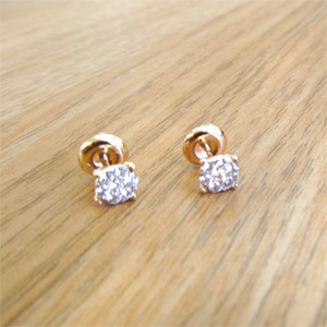 Realistic picture of 14K Gold 0.20ctw Diamond Stud Earrings 