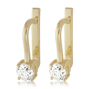 0.50 Carat Round Diamond Hoop Earrings in 14K Gold 