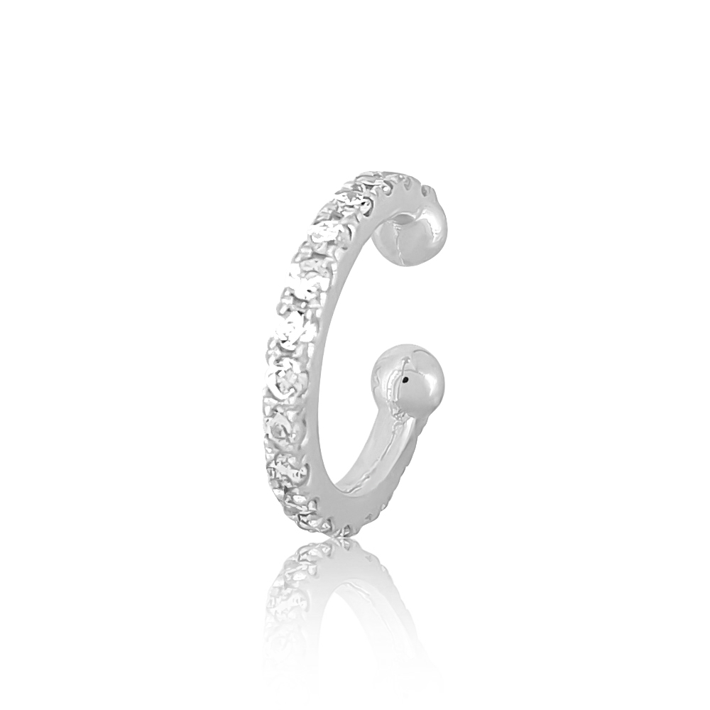 Realistic picture of 14k Gold Diamond Helix Earring, no piercing needed