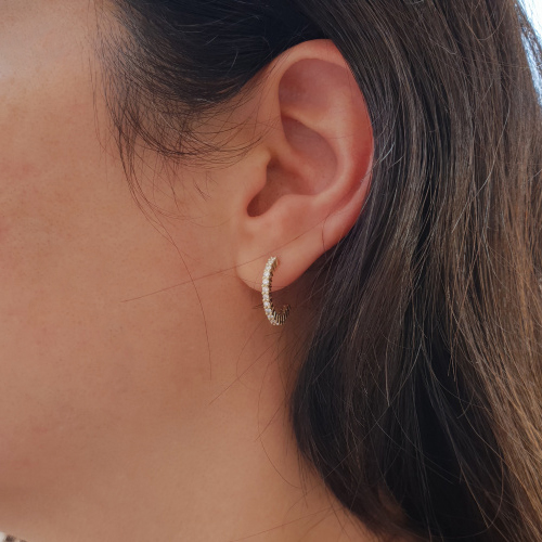 Additional image of "Two Thirds" Diamond Earrings