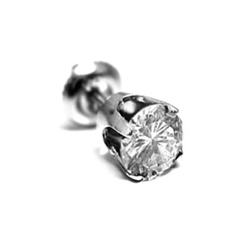 Realistic picture of Tiny 14k Gold Diamond Stud Earring (0.05 carat)
