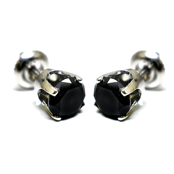  14K Gold 0.10ctw Black Diamond Stud Earrings 