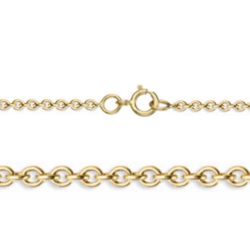 22" Length 14K Yellow Gold 1.1mm Width Rolo Gold Chain