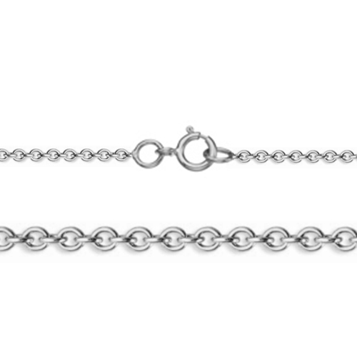 16" Length 14K White Gold 0.9mm Width Rolo Gold Chain
