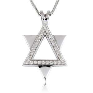 14K Gold 0.15ctw Star of David Diamond Pendant