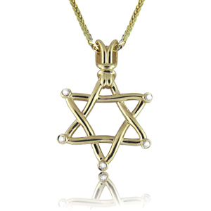 Unique Star of David Diamond Pendant Necklace