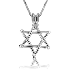 Realistic picture of Unique Star of David Diamond Pendant Necklace