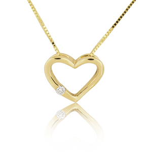 14K Gold 0.02ctw Mini Heart Diamond Pendant