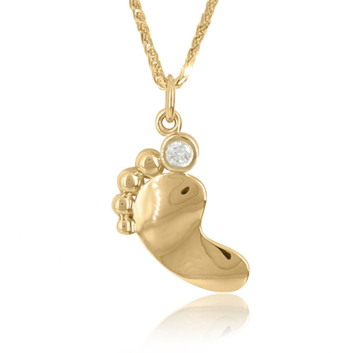 Baby Foot Diamond Pendant