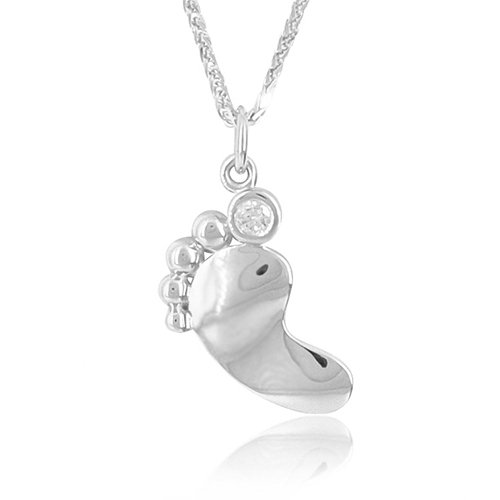 Realistic picture of Baby Foot Diamond Pendant