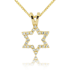 Ladies Diamond 0.10ctw Petite Star of David Pendant