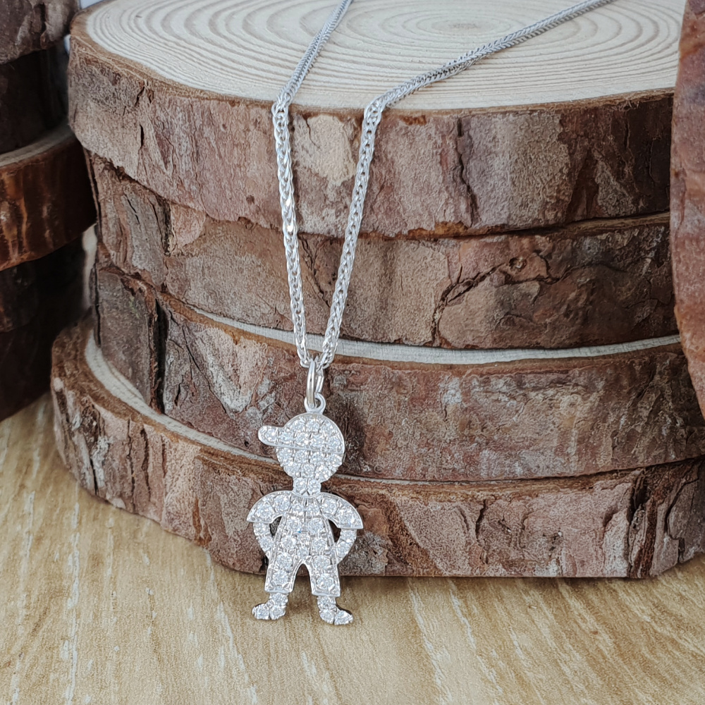 Realistic picture of Baby Boy Full Diamonds Pendant