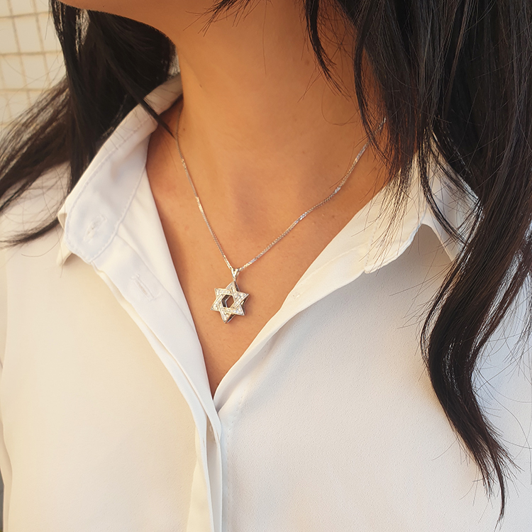 Additional image of  3D 0.36tcw Star of David Pendant, 2cm