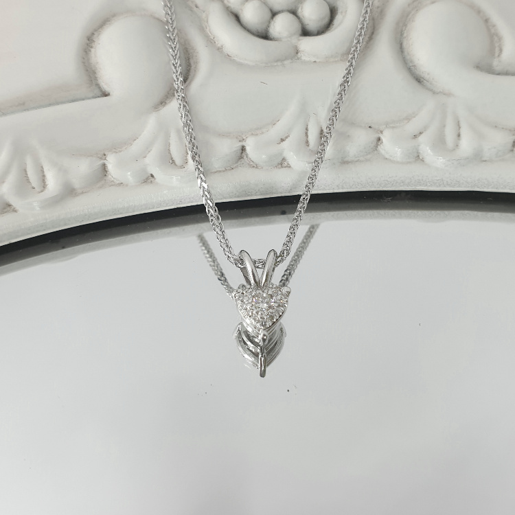 Additional image of A Half Carat Diameter Heart Diamond Pendant