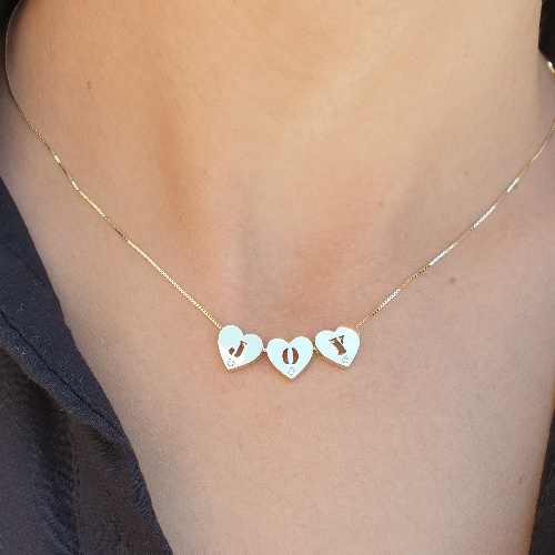 Dainty Diamond Heart Initial Pendant in 14k Gold - Customizable