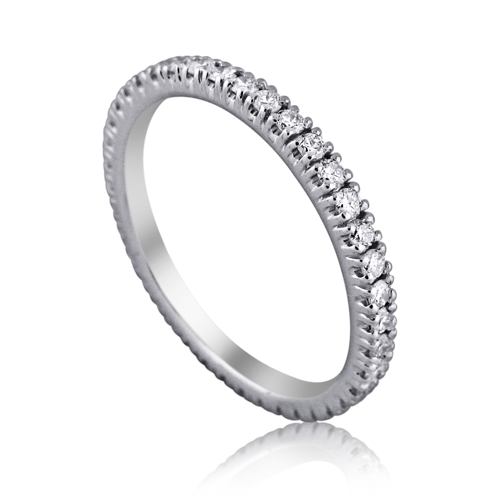 Realistic picture of Ring "Wheel" studded with diamonds around