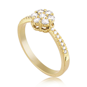 טבעת יהלומים בעיצוב מיוחד -פרח 