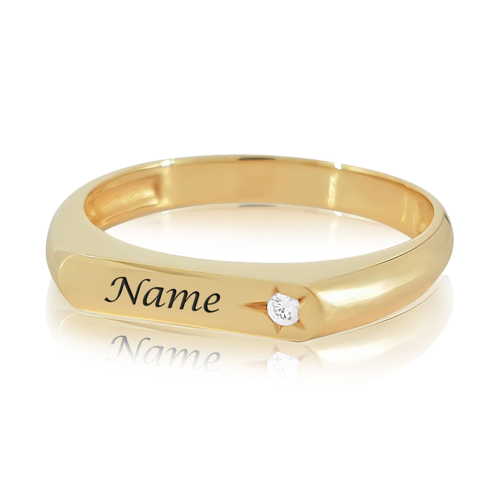 Star Setting Personalized Name Ring