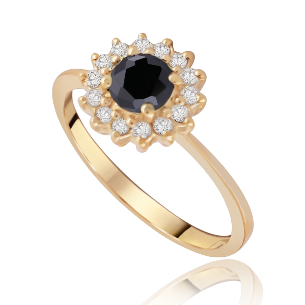 טבעת יהלום שחור בסגנון עתיק