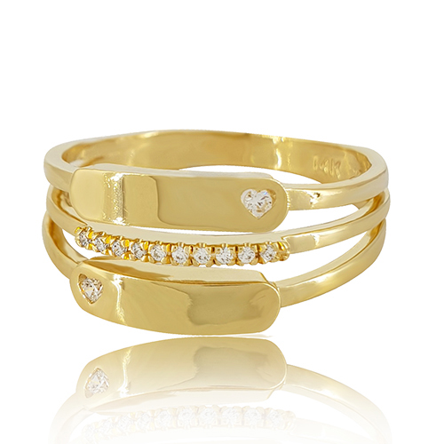 תמונה אמיתית של טבעת זהב ויהלומים לחריטת שתי שמות