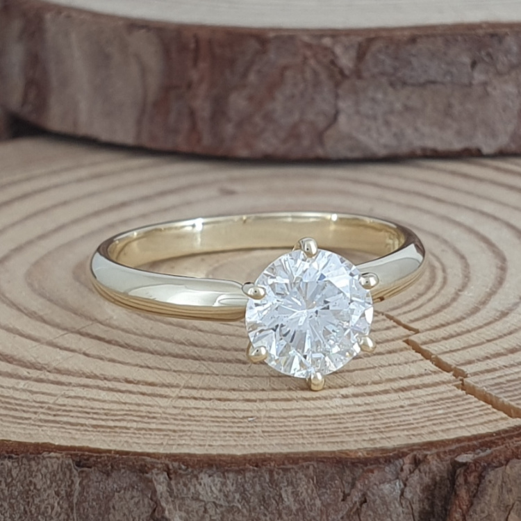 תמונה אמיתית של טבעת יהלום מטופל 1.00 קראט ברמת נראות מעולה