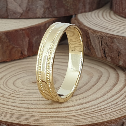 טבעת נישואין זהב צהוב 14k