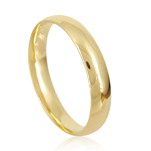 3.5mm Dome Shaped Traditional Comfort Fit Wedding Band in 14k Gold