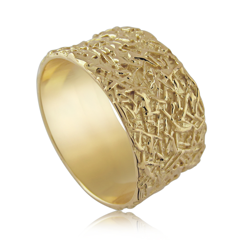 טבעת נישואין רחבה זהב צהוב