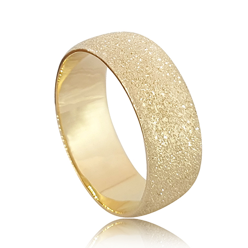 Wedding ring for woman - rounded with glitter texture