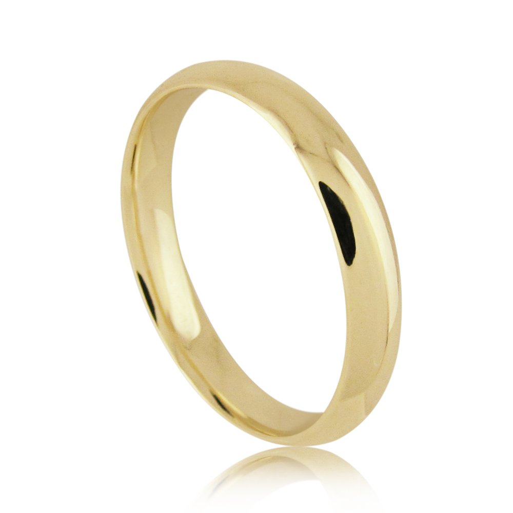 3mm Dome Shaped Traditional Comfort Fit Wedding Band in 14k Gold