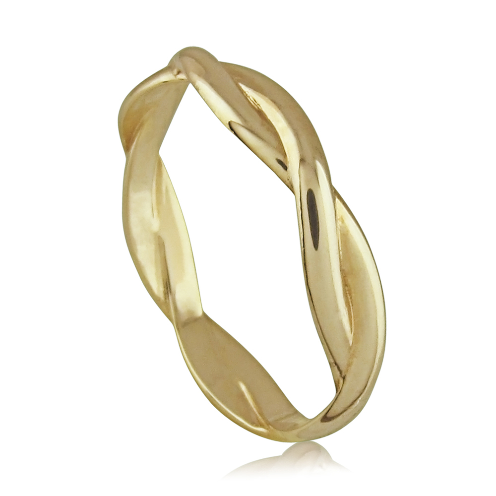 14K Gold Ring, Two Wires Braid Design