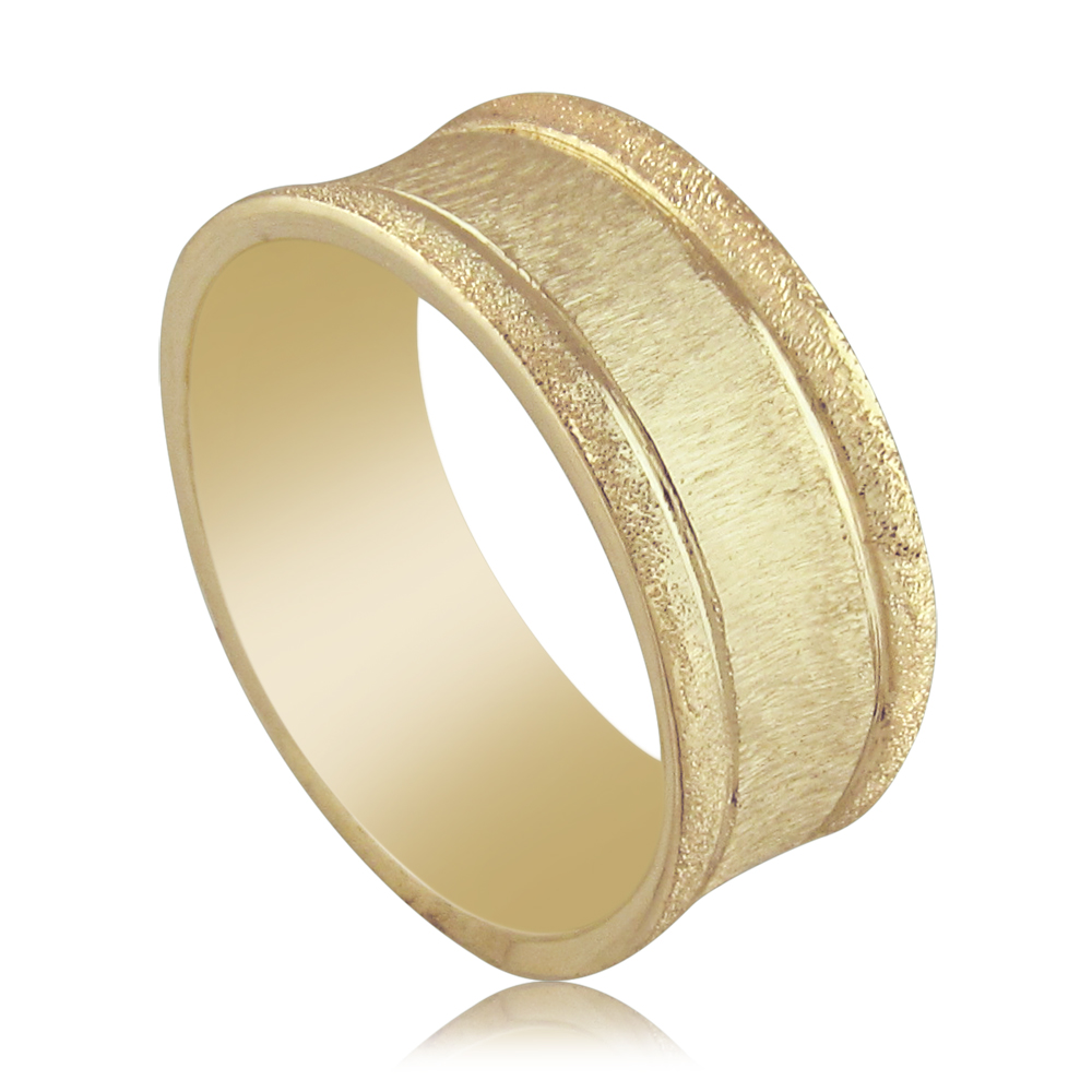 14K yellow gold ring designed with tow strips
