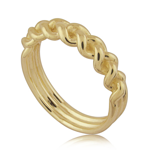 14K Yellow Gold Half Braided Ring