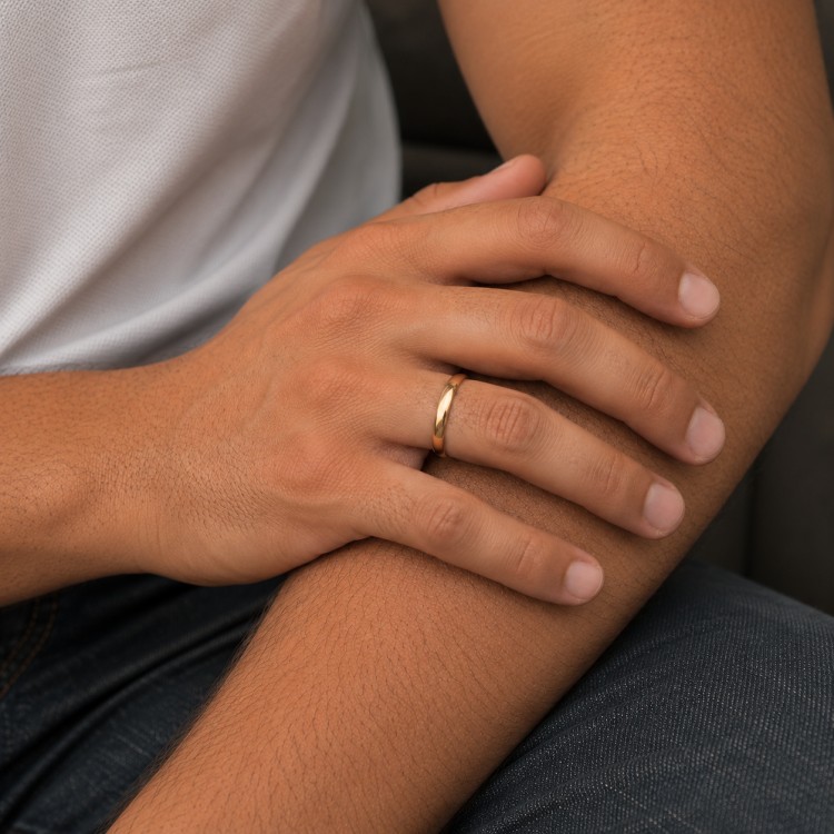 Additional image of  Classic Solid Gold Wedding Band - 9K - 14K - 18K
