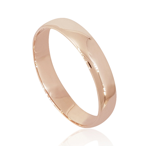 A 14k Rose Gold Classic Wedding Ring Slightly Rounded