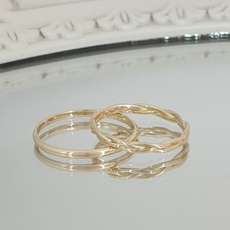 Additional image of 14K Gold Braided Ring